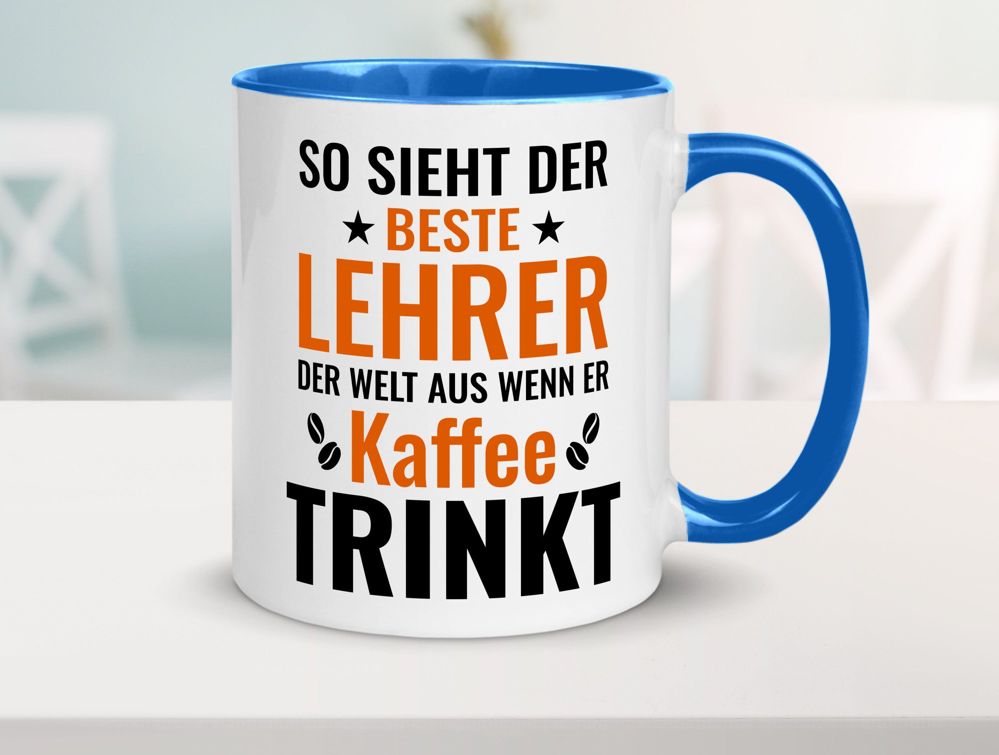 Kaffee trinkt: Lehrer | Schule Beruf Schüler Geschenk Arbeit Kollegen Büro