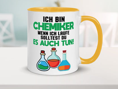 Ich bin chemiker wnen laufe solltest du es auch tun Humor Geschenkidee Tasse