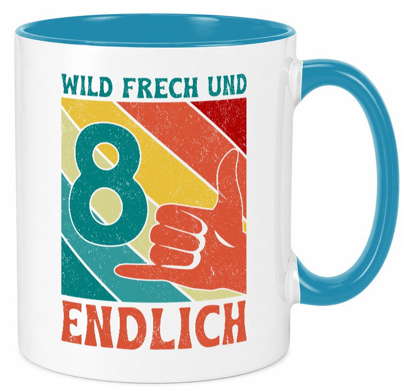 8. Geburtstag | 8 Jahre Wild und Frech Humor Geschenkidee Tasse
