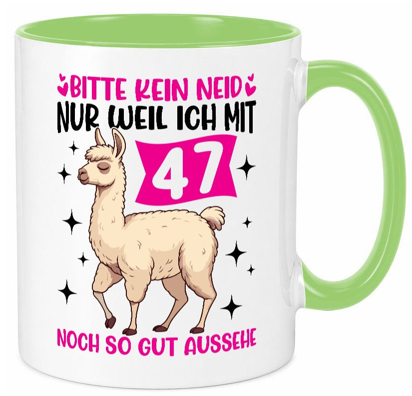 47. Geburtstag | 47 Jahre Lama gut aussehen lustig Geschenkidee Geschenk Tasse