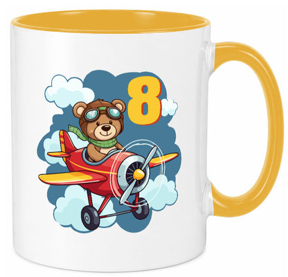 8. Geburtstag | 8 Jahre Kinder Pilot Flugzeug lustig Geschenkidee Geschenk Tasse
