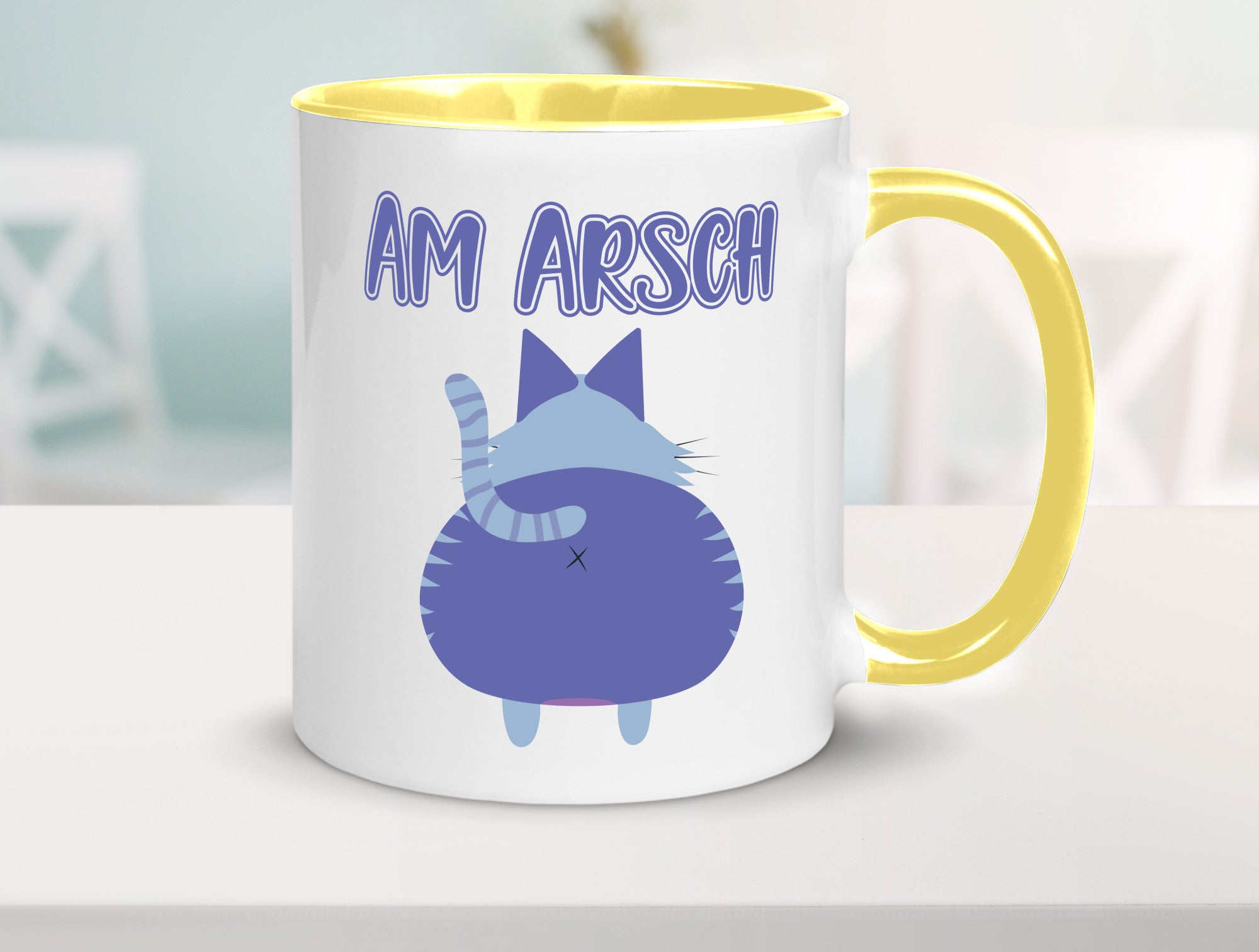 Am Arsch | Katzenmotiv Tasse Kollege Katzenbesitzer Geschenkidee Arbeit