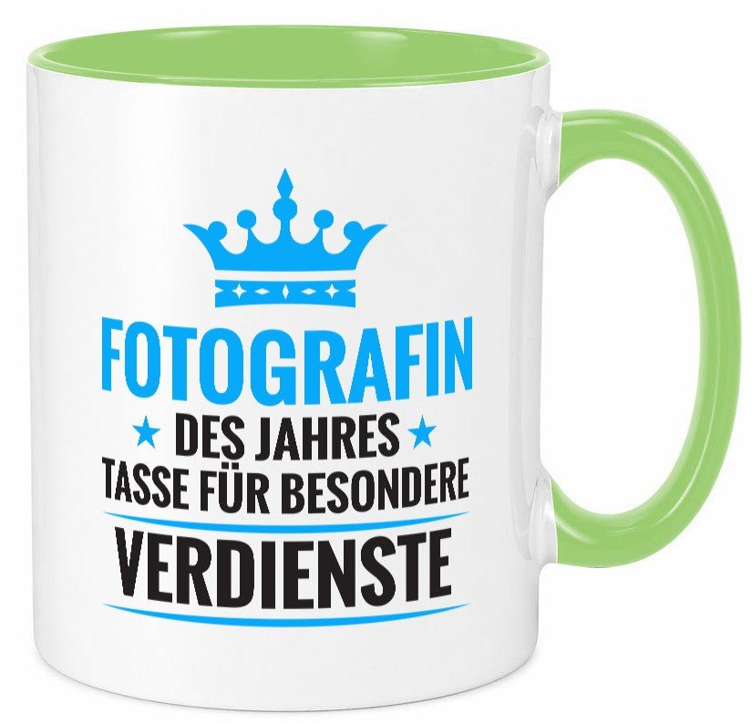 Besonderer Verdienst: Fotografin | Fotografie Kamera lustig Humor Geschenkidee Tasse