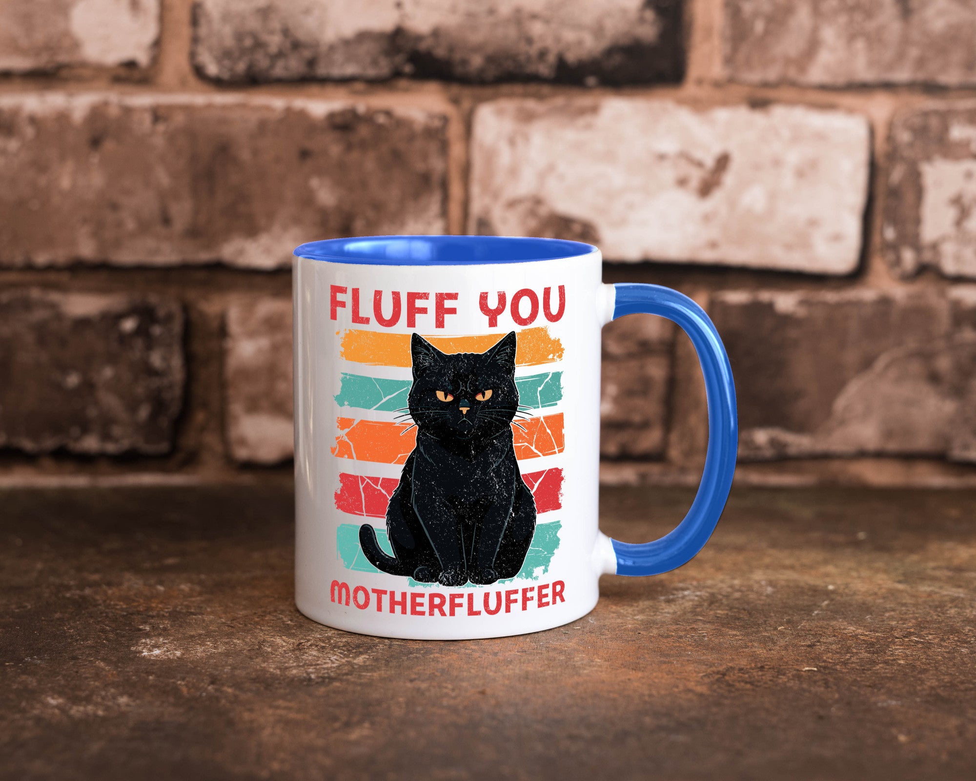 Fluff you Motherfluffer | Schwarze Katze Böse Humor Tierliebhaber Geschenkidee