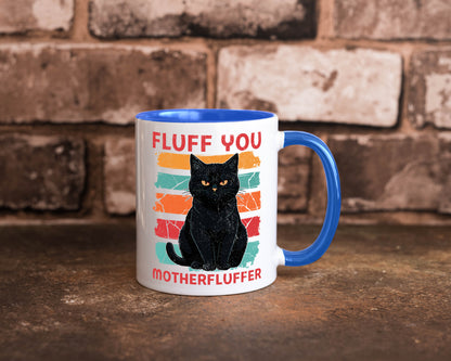Fluff you Motherfluffer | Schwarze Katze Böse Humor Tierliebhaber Geschenkidee