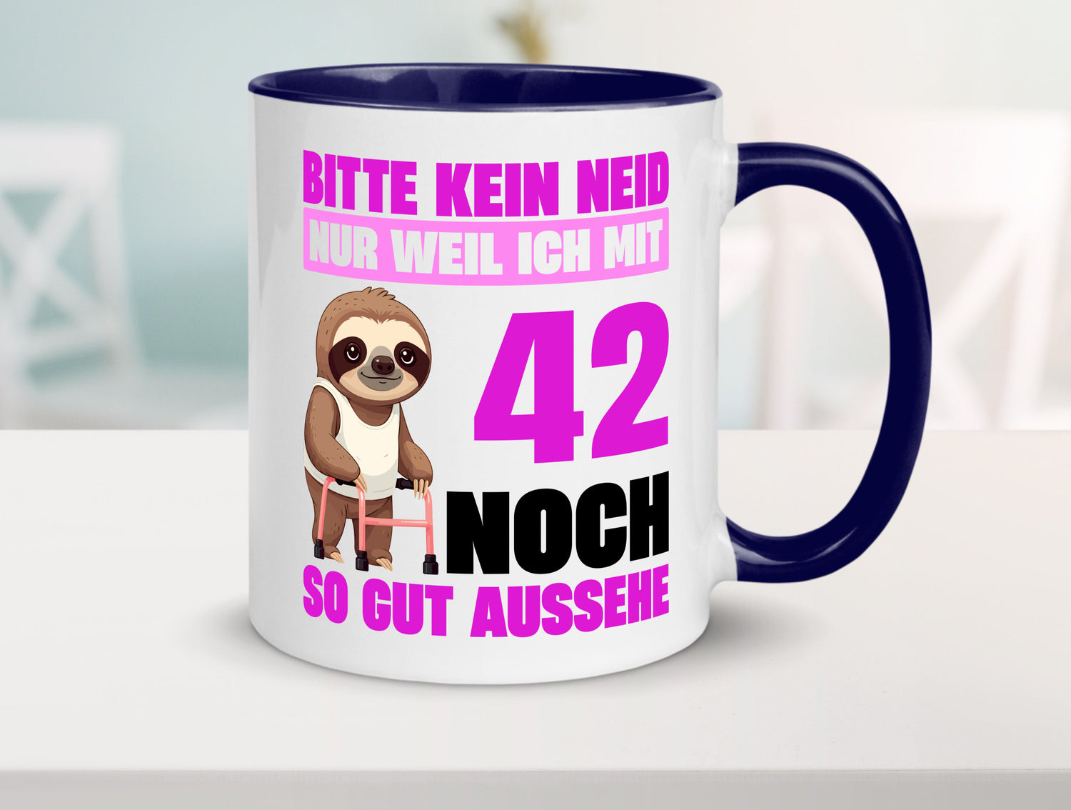 42. Geburtstag | Bitte kein neid Faultier 42 Jahre Geschenkidee Humor Tasse