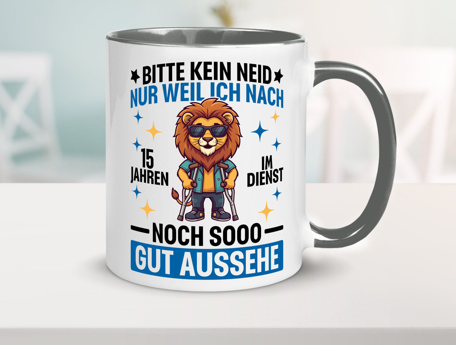 15 Jahre im Dienst | Arbeitsjubiläum Arbeit lustig Kollegen Büro Geschenk Tasse