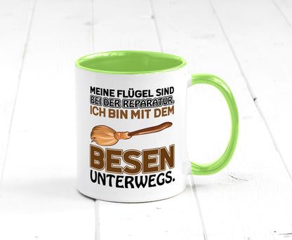 Flügel Reperatur lustig Humor Geschenkidee Geschenk Tasse