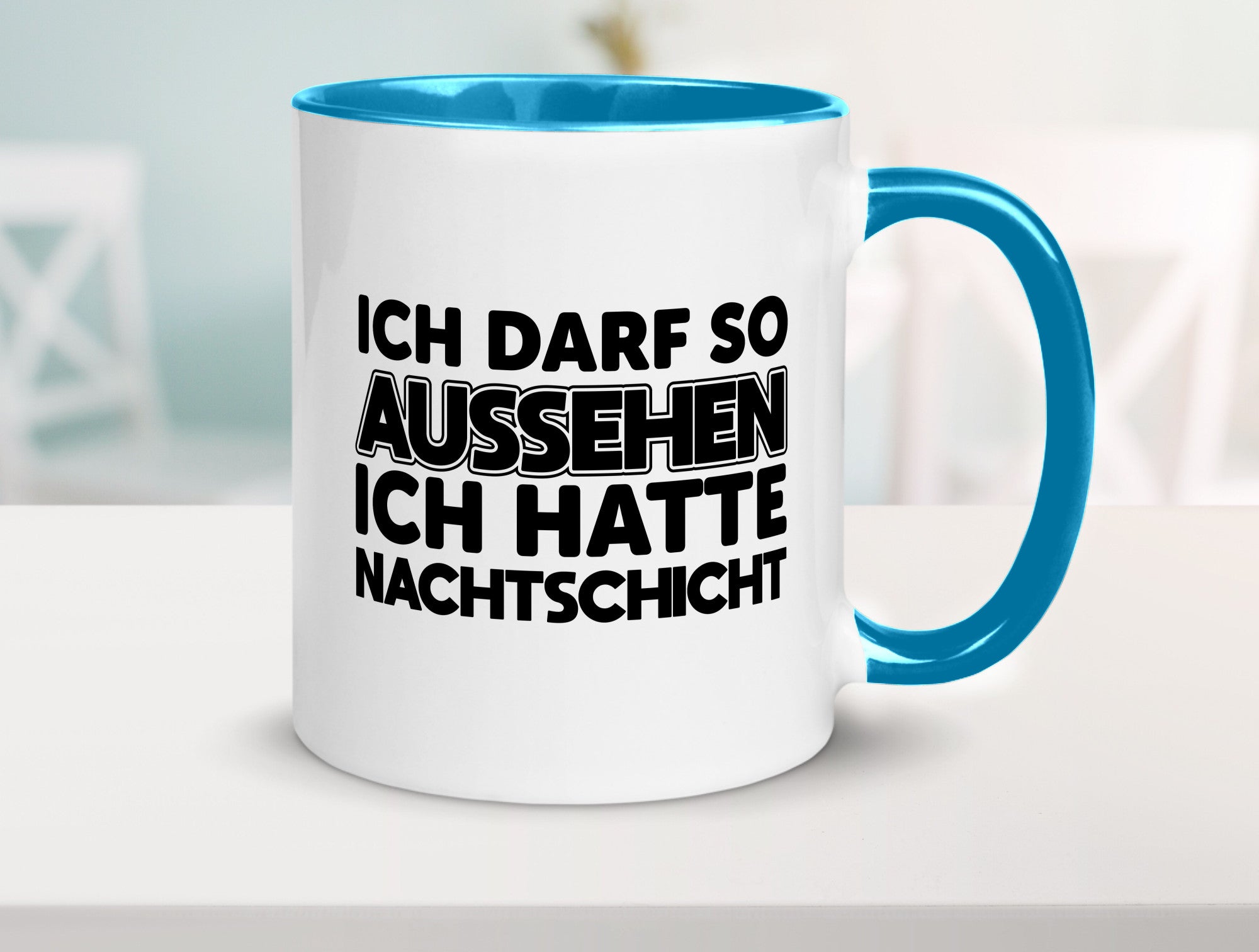 Ich darf so aussehen | Nachtschicht Arbeit lustig Kollegen Büro Geschenk Tasse