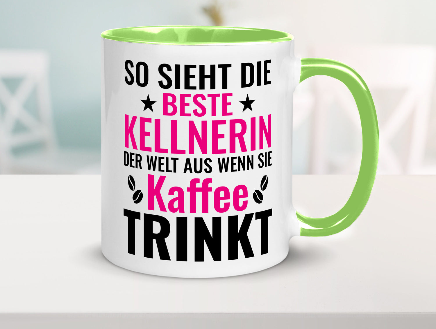 Kaffee trinkt: Kellnerin | Beruf kellnern Bedienung Humor Arbeit Kollegen Büro