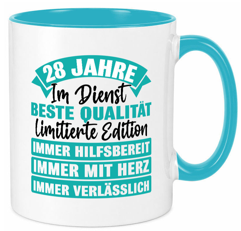 28 Jahre im Dienst | Jubiläum Arbeit lustig Kollegen Büro Geschenk Tasse