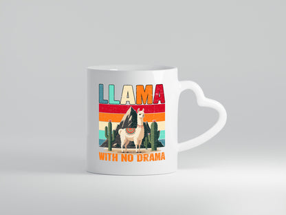 Llama with no Drama | Lama Geschenk Humor Geschenkidee lustiger Spruch Tasse