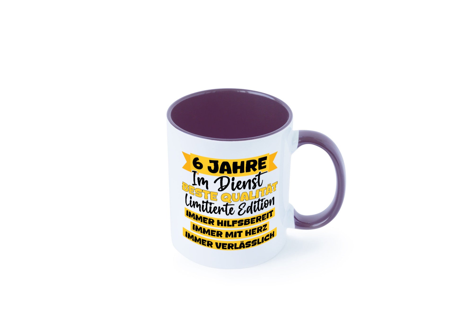 6 Jahre im Dienst | Jubiläum Arbeit v8 Geschenkidee Kollegen Büro Humor Tasse