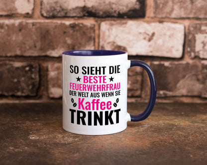 Kaffee trinkt: Feuerwehrfrau | Feuerwehr Geschenkidee Humor Tasse