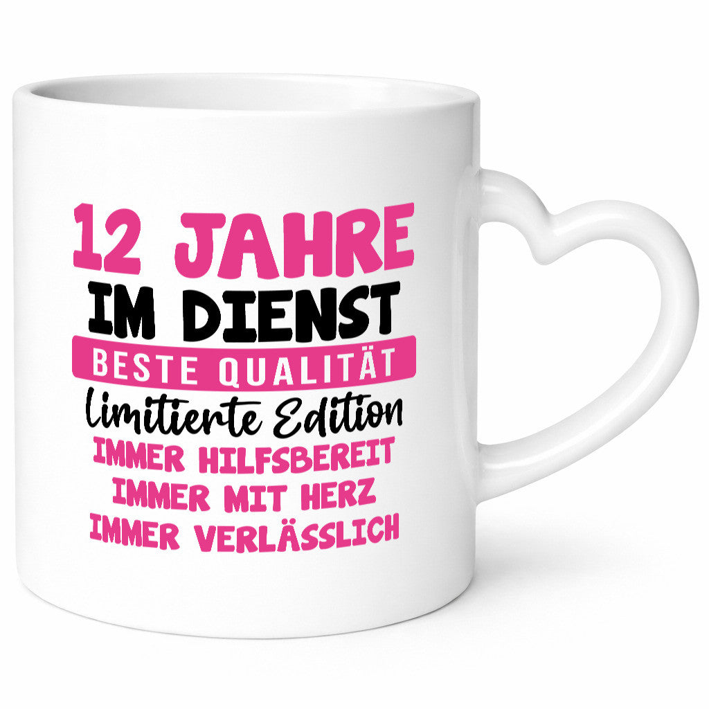 12 Jahre im Dienst | Jubiläum Arbeit v10 Geschenkidee Kollegen Büro Humor Tasse
