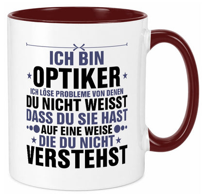 Löse Probleme: Optiker | Augenoptiker v2 Humor Geschenkidee Tasse