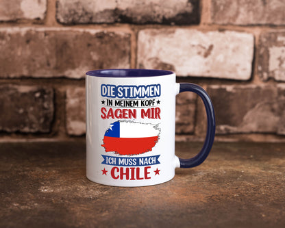 Chile | Urlaub Stimmen in meinem Kopf Traumland Geschenkidee Humor Tasse