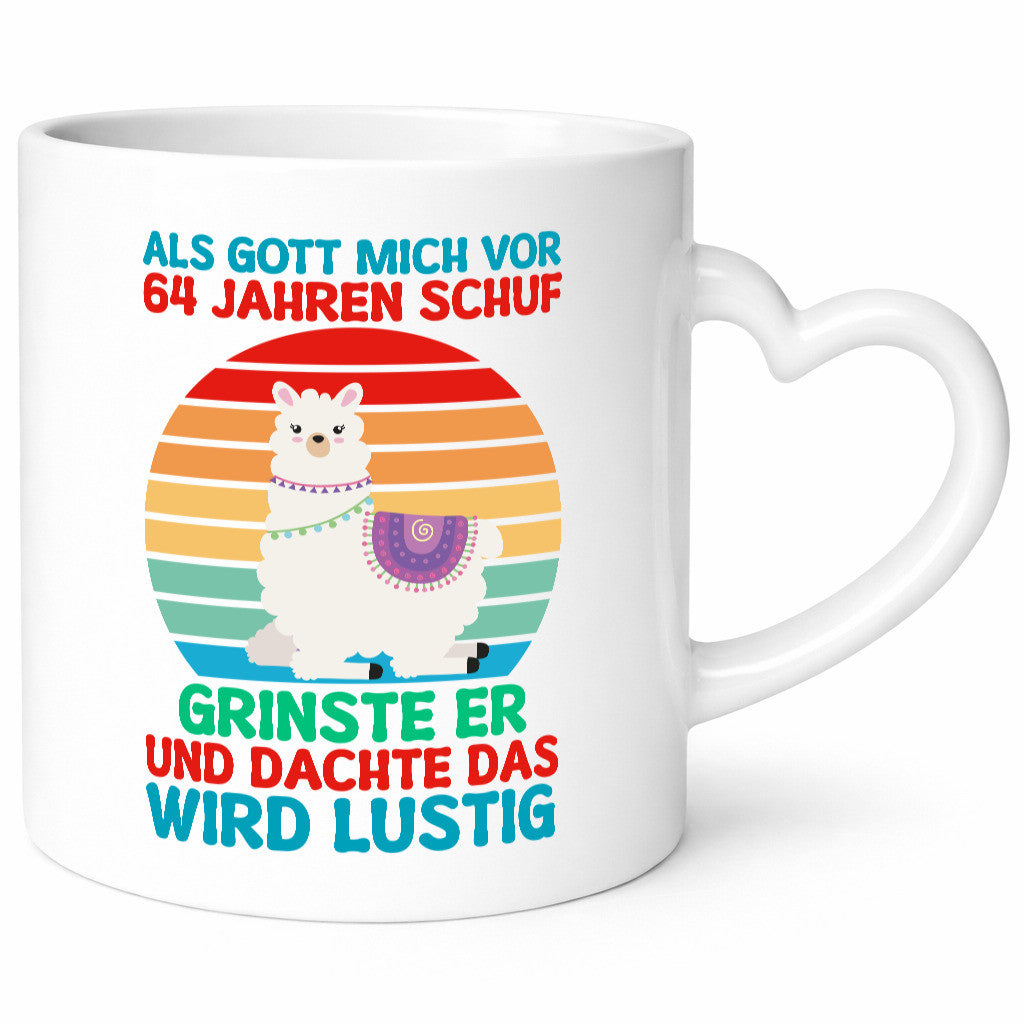 64. Geburtstag | 64 Jahre Gut Schuf mich Lama v2 Geschenkidee Humor Tasse