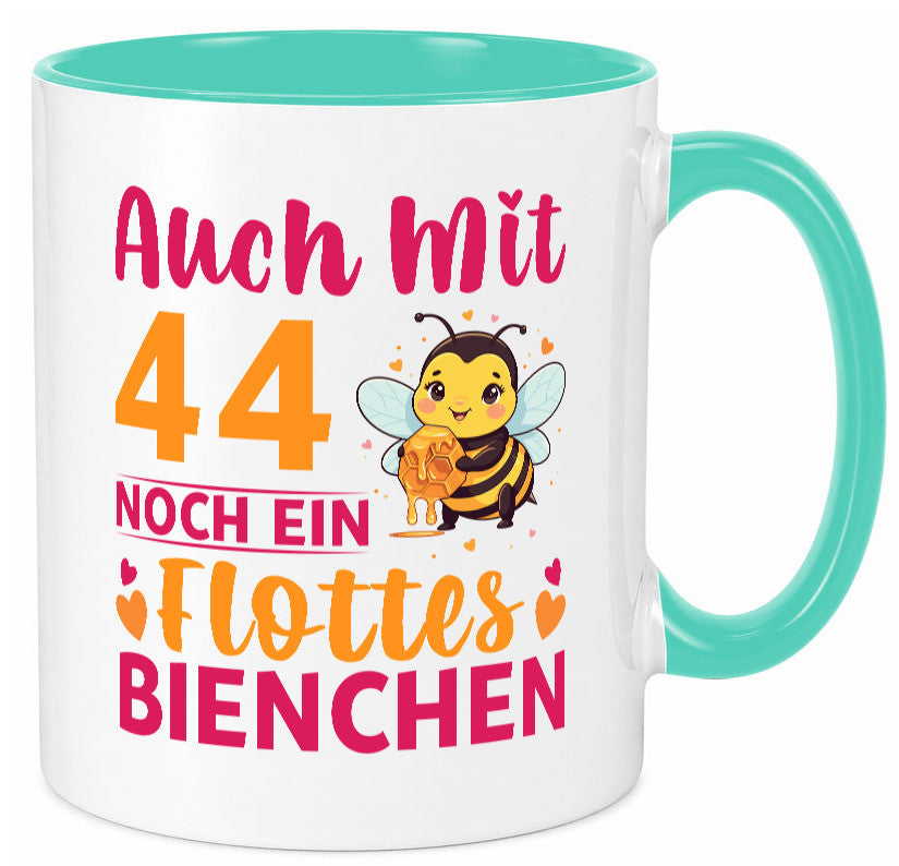 44. Geburtstag | Flottes Bienchen 44 Jahre Geschenkidee Humor Tasse
