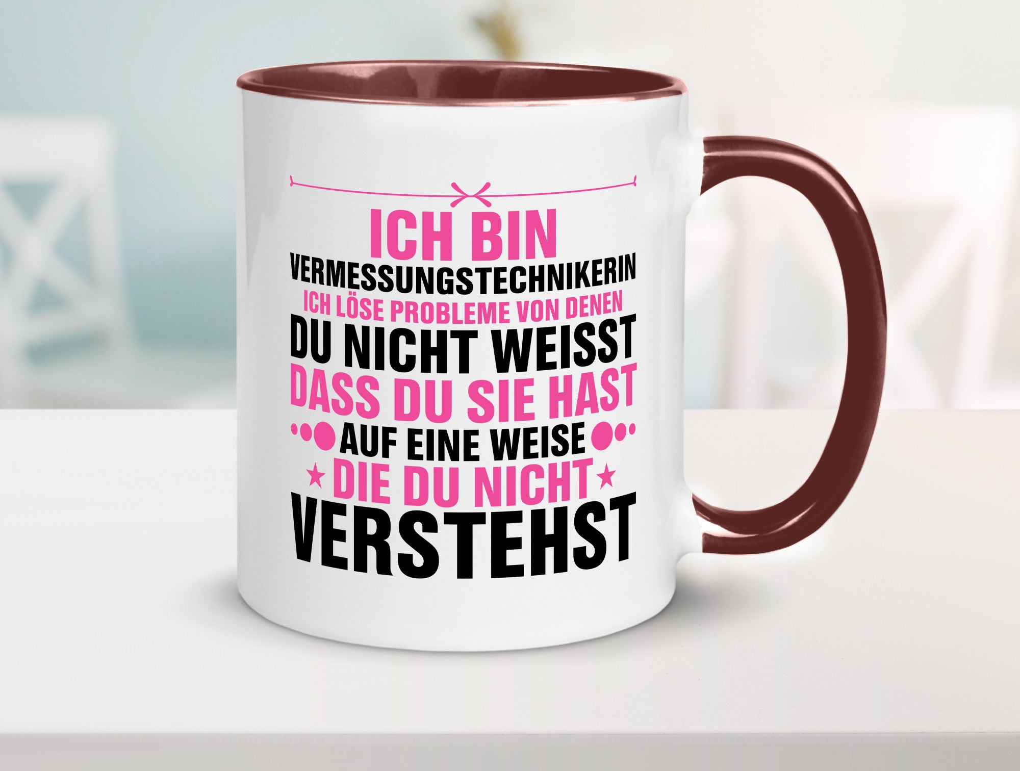 Löse Probleme: Vermessungstechnikerin | Techniker Geschenkidee Humor Tasse