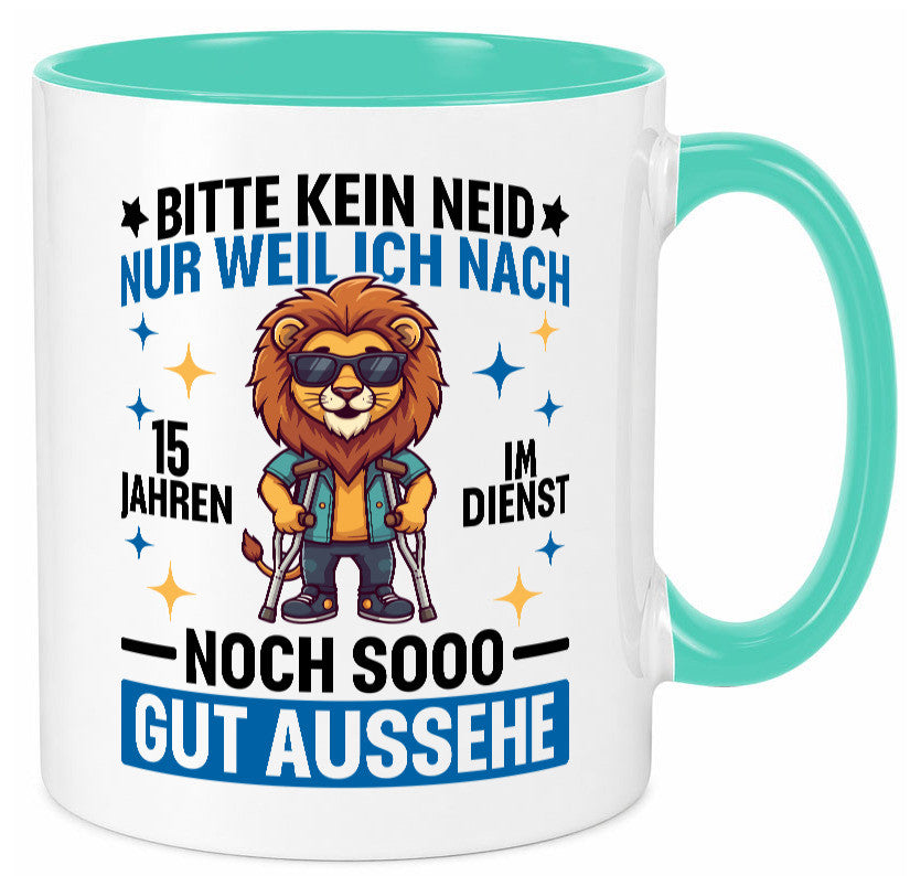 15 Jahre im Dienst | Arbeitsjubiläum Arbeit lustig Kollegen Büro Geschenk Tasse