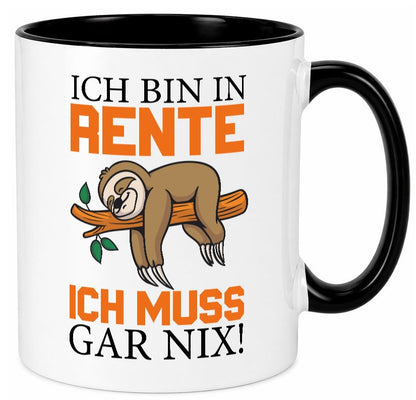 Ich bin in Rente lustig Humor Geschenkidee Geschenk Tasse