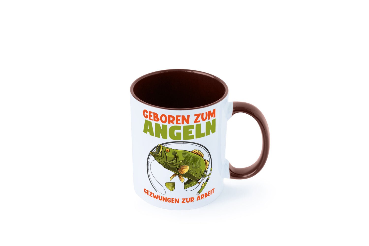 Geboren zum Angeln | Angler Tasse Fischer Spruch Humor Geschenkidee
