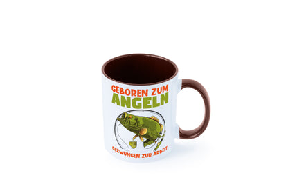 Geboren zum Angeln | Angler Tasse Fischer Spruch Humor Geschenkidee