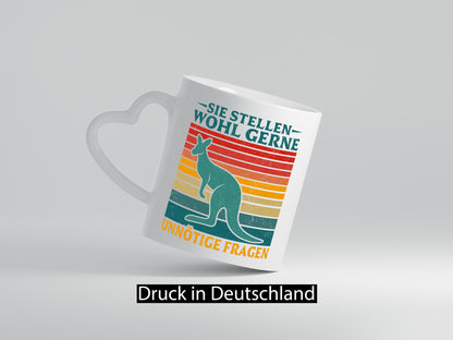 Unnötige Fragen stellen | Känguru Geschenkidee Humor Tasse