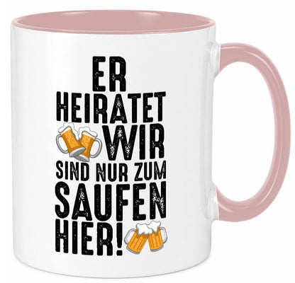 JGA | Er heiratet Junggesellenabschied Polterabend v2 lustiger Spruch Geschenk