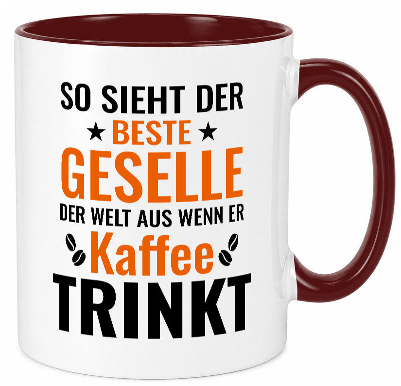 Kaffee trinkt: Geselle | Handwerker lustig Humor Geschenkidee Geschenk Tasse