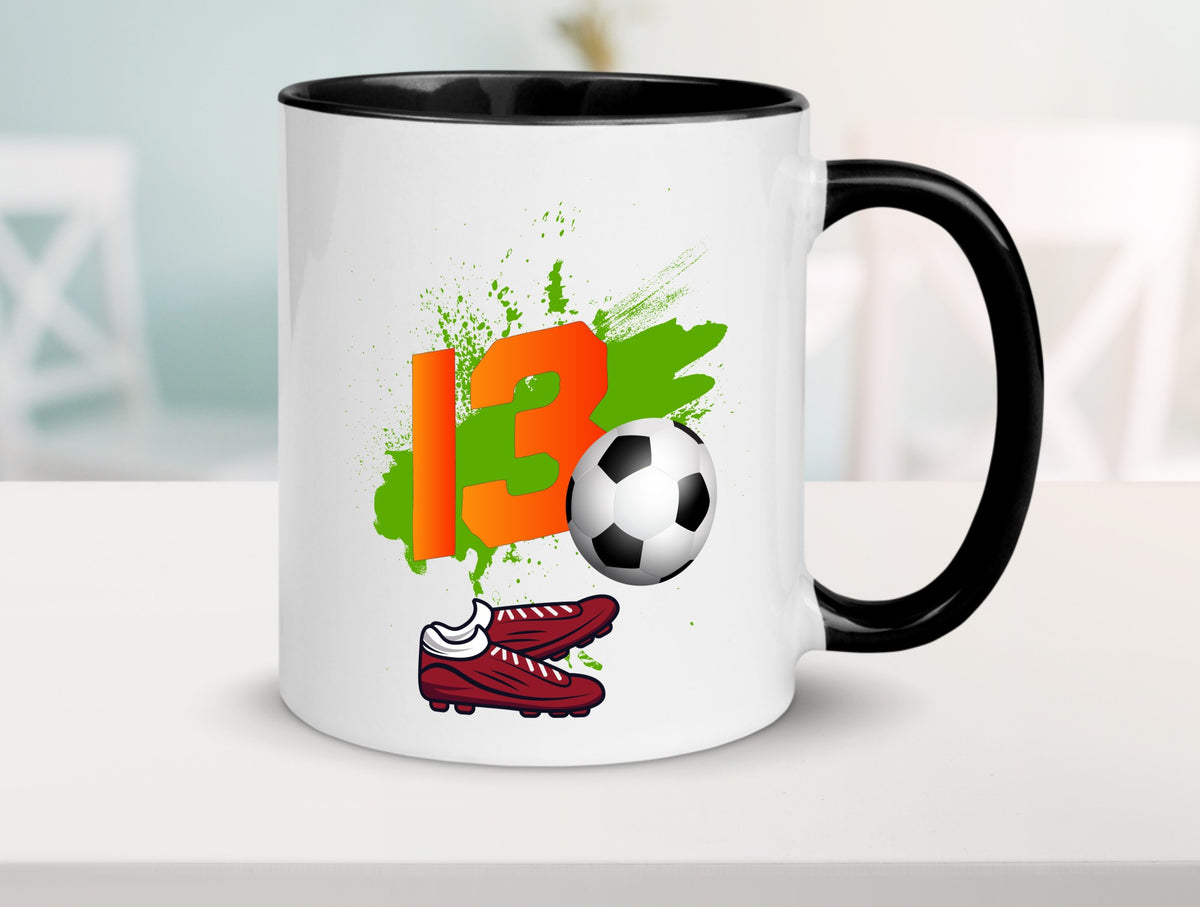 13. Geburtstag | Jungen Fußball Fußballspieler Humor Geschenkidee Tasse