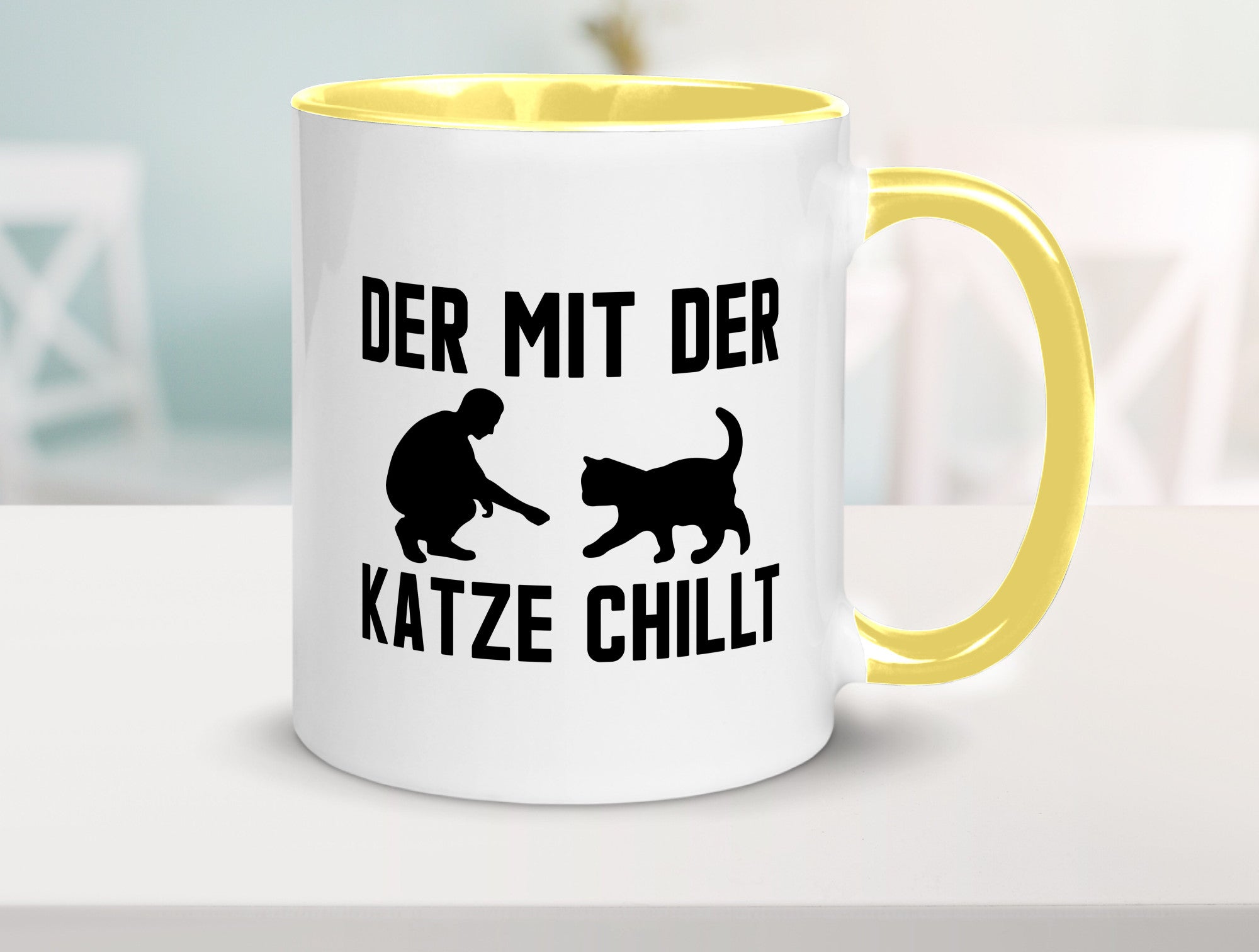 Mit der Katze | Chillen Katzenliebhaber Tierfreund lustiger Spruch Geschenk