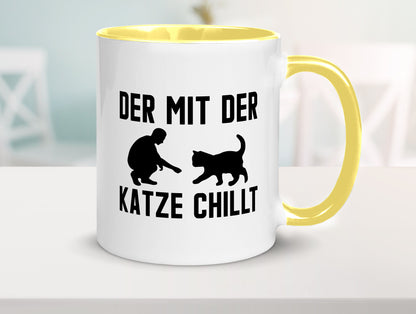 Mit der Katze | Chillen Katzenliebhaber Tierfreund lustiger Spruch Geschenk