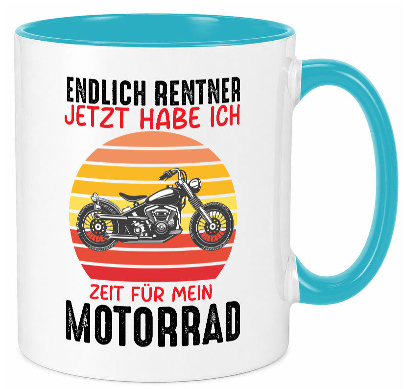 Endlich Renter jetzt habe ich Zeit für mein Motorrad lustig Humor Geschenkidee Tasse