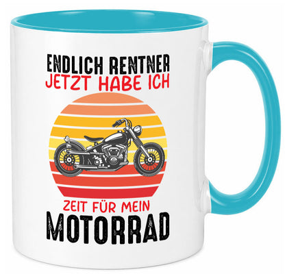 Endlich Renter jetzt habe ich Zeit für mein Motorrad lustig Humor Geschenkidee Tasse