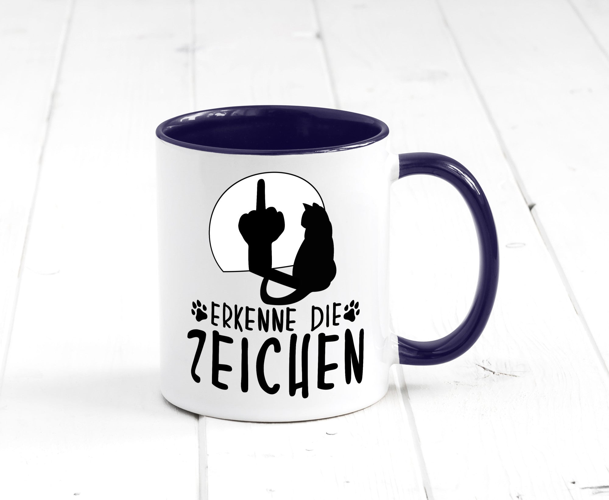Erkenne die Zeichen | Katze Humor Tierliebhaber Geschenkidee Tasse