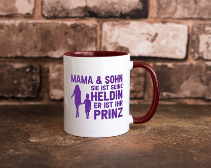 Mama &amp; Sohn | Helding Prinz Mutterliebe Geschenkidee Familie Humor Tasse