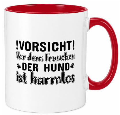 Vorsicht vor dem Frauchen | Hundebesitzerin Pfoten Geschenkidee Tierliebhaber Tasse