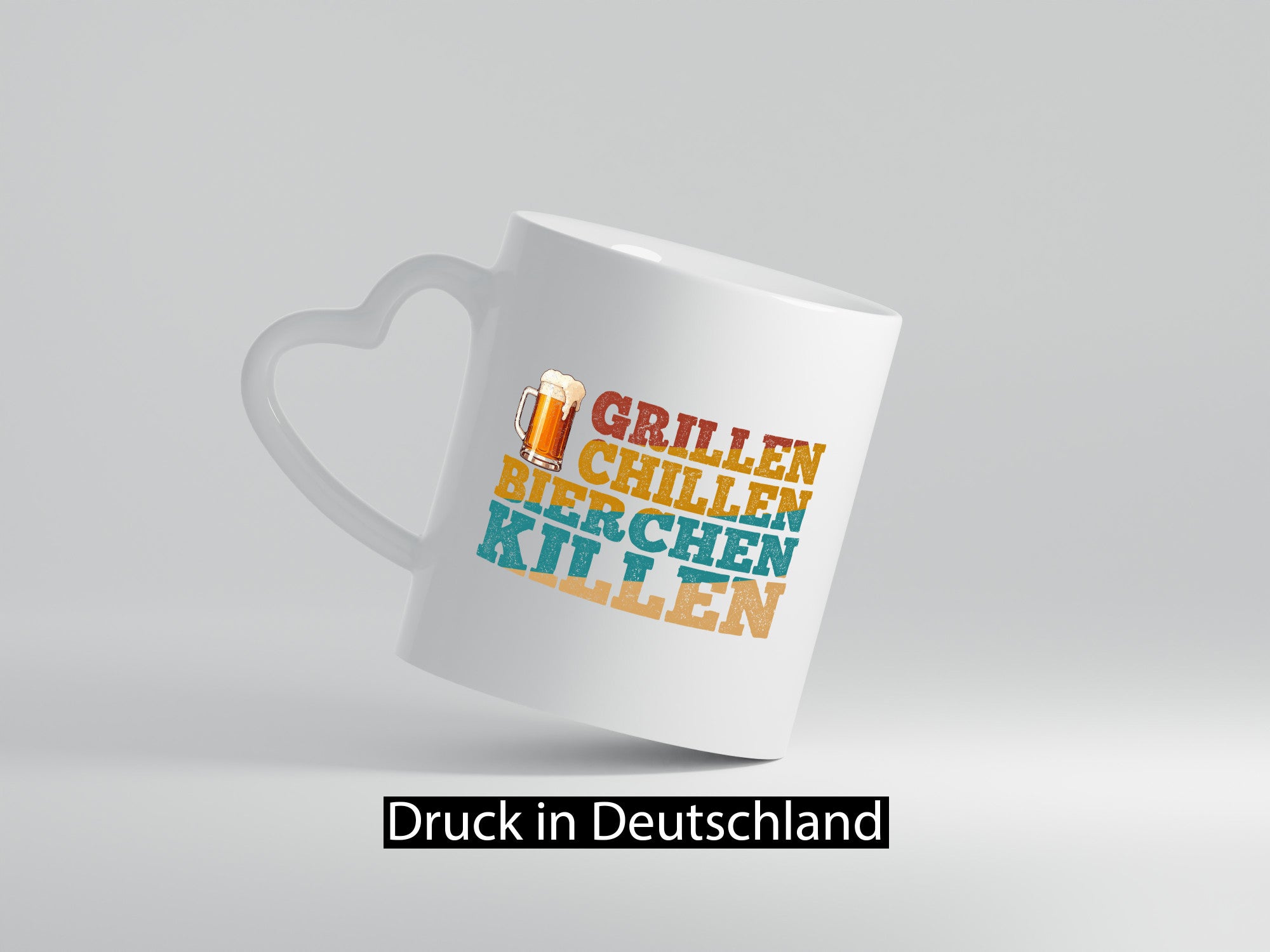 Grillen Chillen Bierchen Killen | Grilln Bier v2 Geschenkidee Humor Tasse