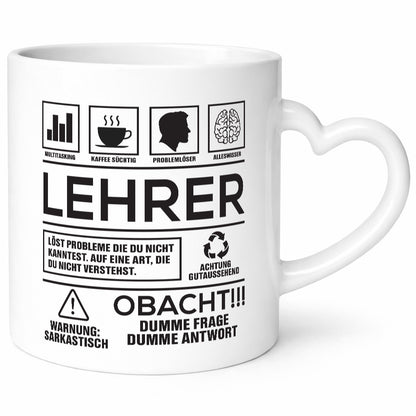 Achtung Probleme Lehrer | Schule Beruf Schüler lustiger Spruch Geschenk Arbeit