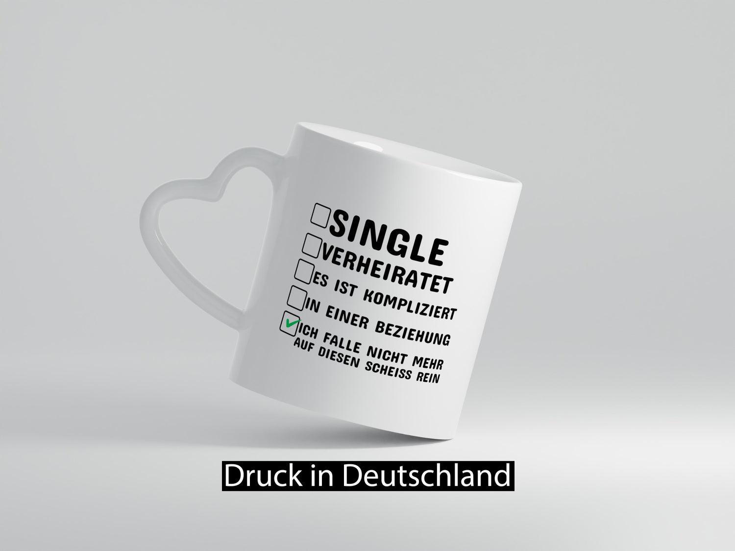 Überzeugter Single | Alleinstehender Tasse Singles Humor Geschenkidee