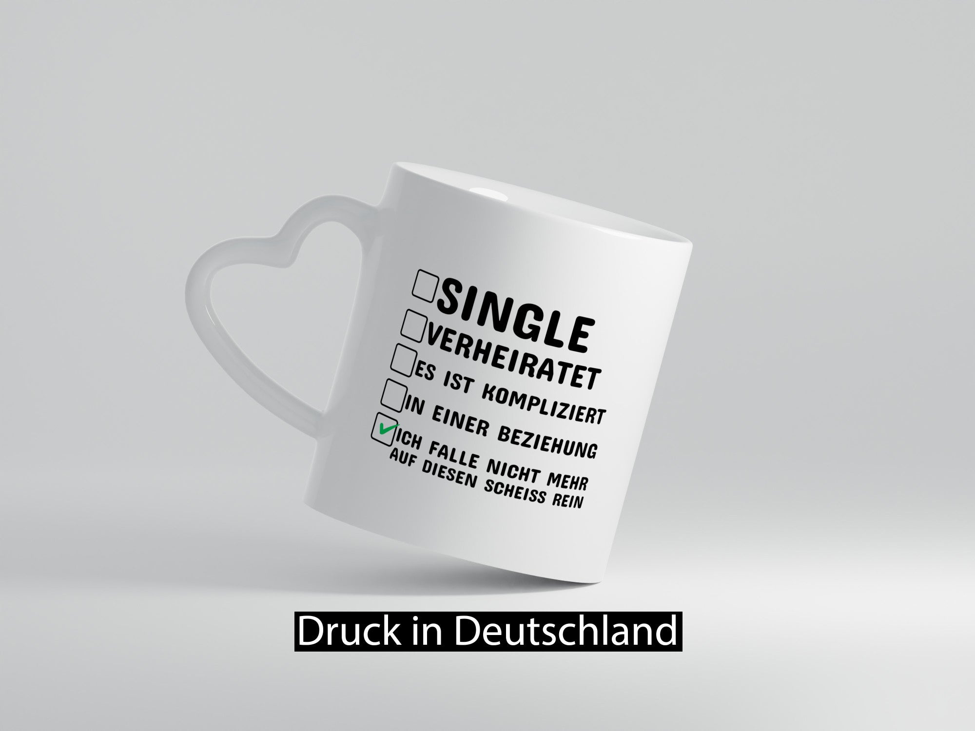 Überzeugter Single | Alleinstehender Tasse Singles Humor Geschenkidee