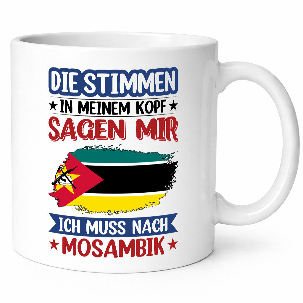 Mosambik | Urlaub Stimmen in meinem Kopf Traumland Humor Geschenkidee Tasse