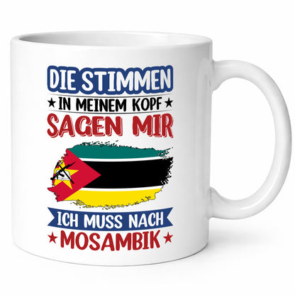Mosambik | Urlaub Stimmen in meinem Kopf Traumland Humor Geschenkidee Tasse