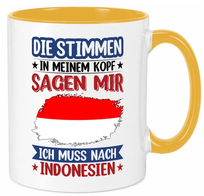 Indonesien | Urlaub Stimmen in meinem Kopf Traumland Geschenk Humor Tasse