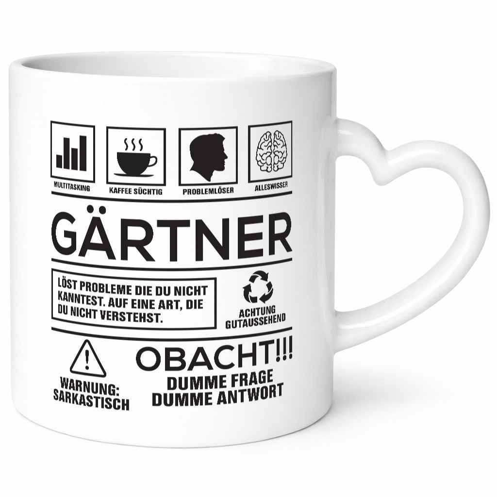 Achtung Probleme Gärtner | Gartenbau Geschenkidee Humor Tasse