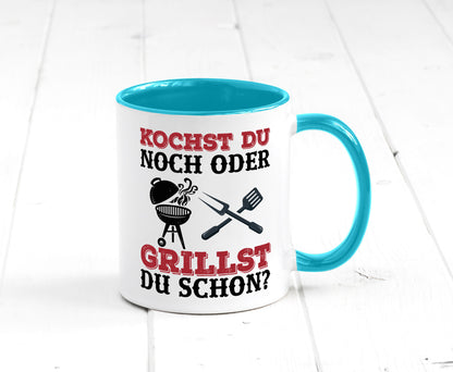 Grillst du schon? | Spruch Tasse Grillen Männer Geschenkidee Humor