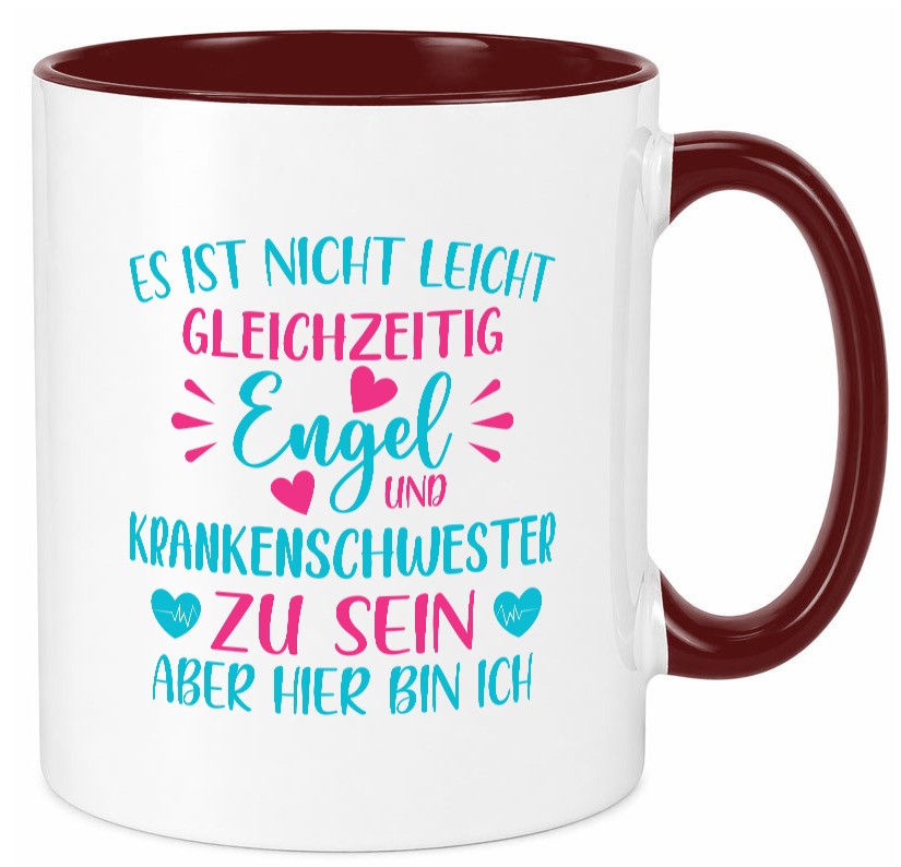 Gleichzeitig Engel und Krankenschwester | Herzschlag Humor Geschenkidee Tasse
