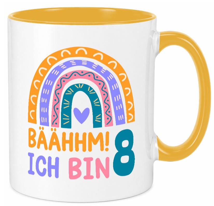8. Geburtstag | 8 Jahre Regenbogen Bääm Mädchen Geschenk Geschenkidee lustiger Tasse